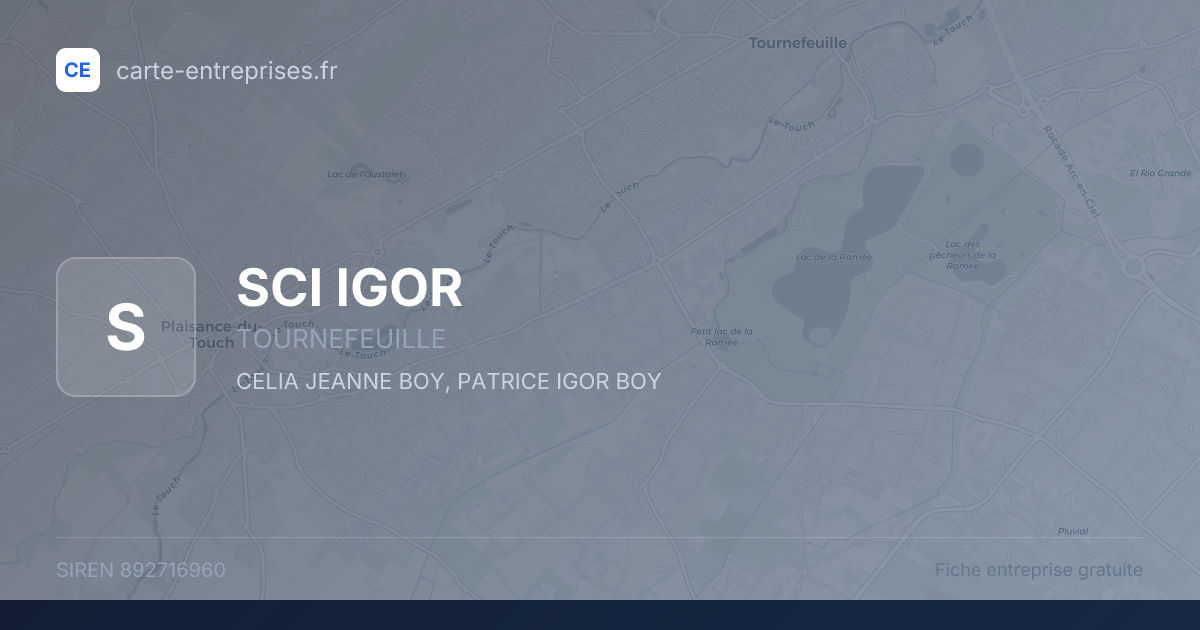 SCI IGOR — 892716960 — fiche entreprise