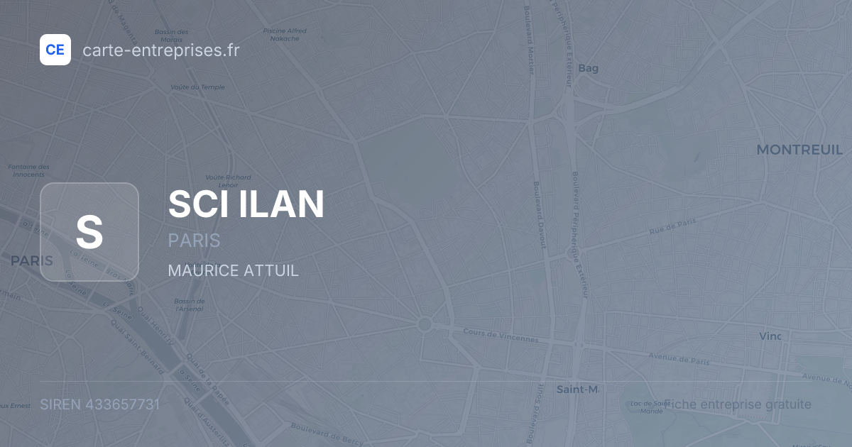 SCI ILAN — 433657731 — fiche entreprise