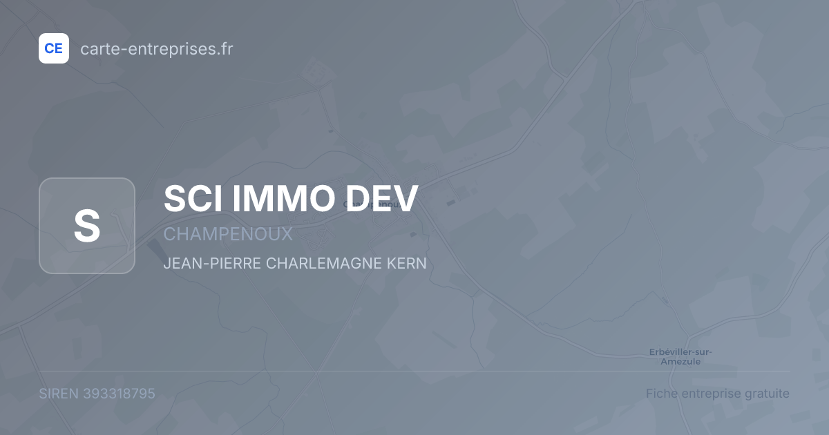 SCI IMMO DEV — 393318795 — fiche entreprise