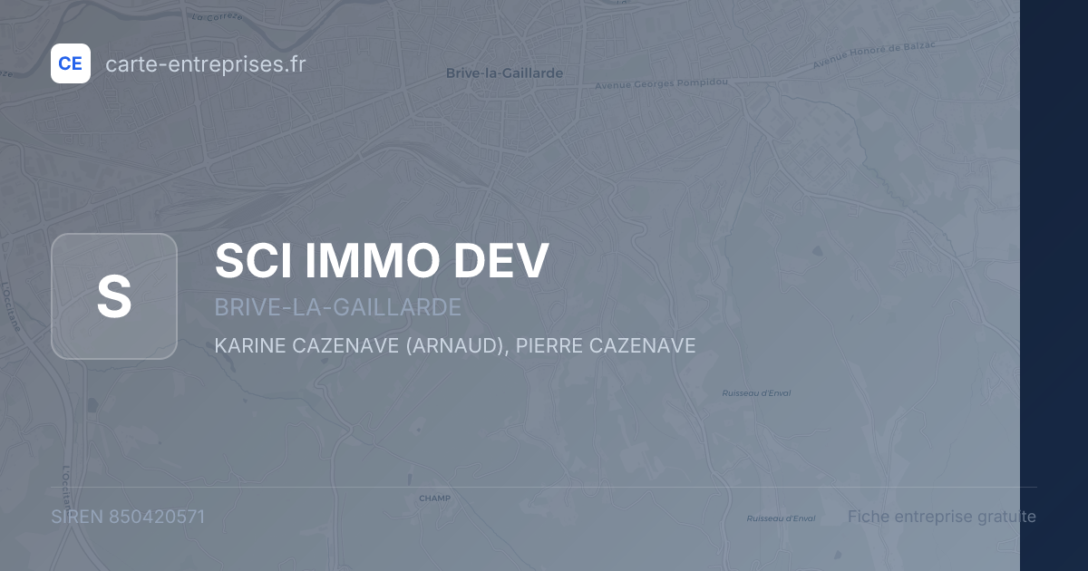 SCI IMMO DEV — 850420571 — fiche entreprise