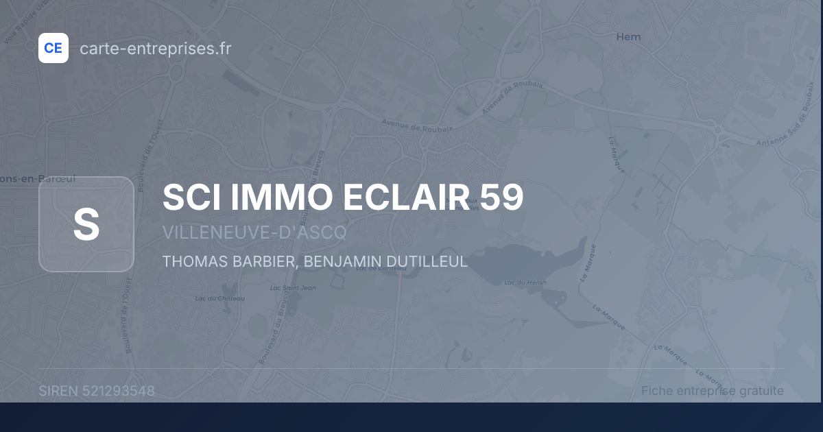 SCI IMMO ECLAIR 59 — 521293548 — fiche entreprise