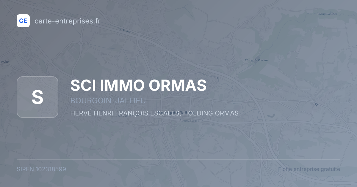 SCI IMMO ORMAS — 102318599 — fiche entreprise