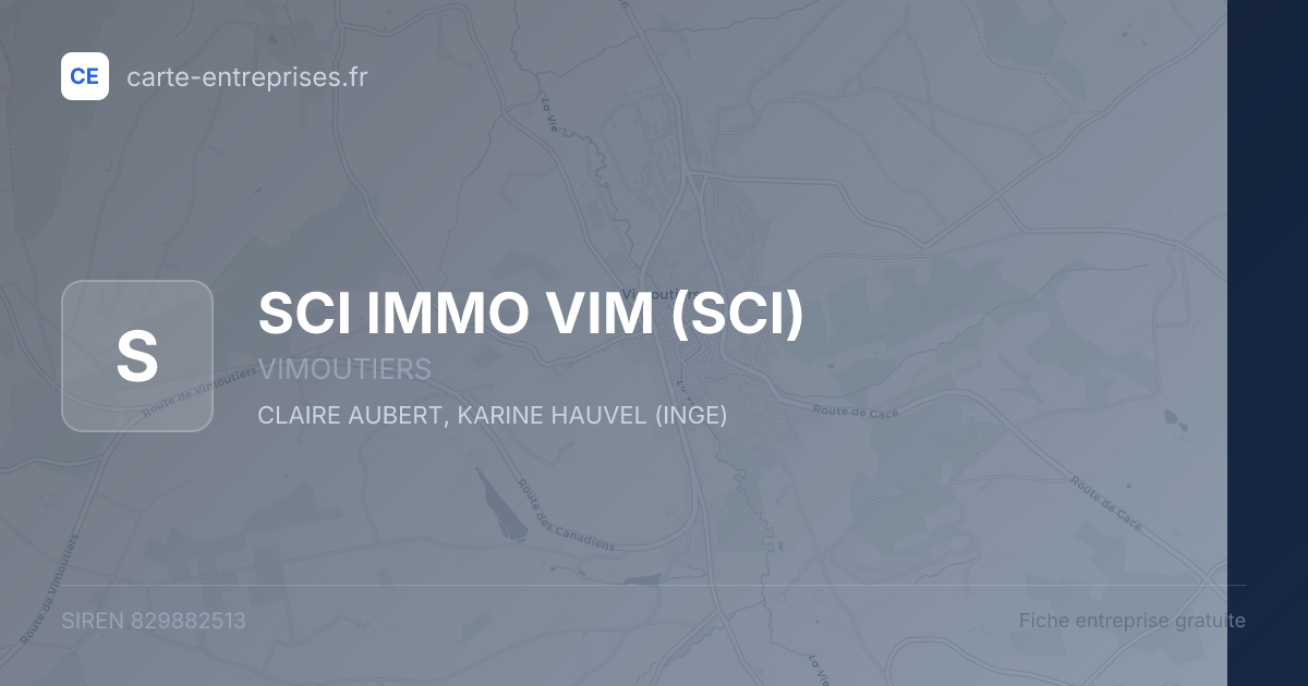 SCI IMMO VIM (SCI) — 829882513 — fiche entreprise