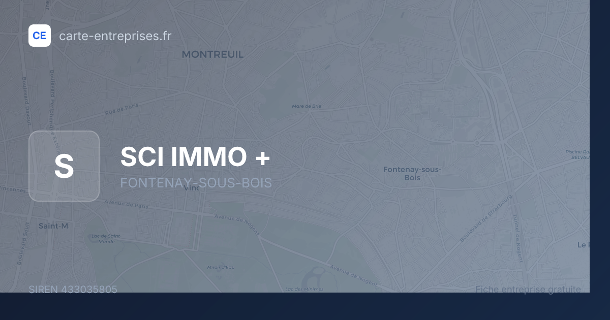 SCI IMMO + — 433035805 — fiche entreprise