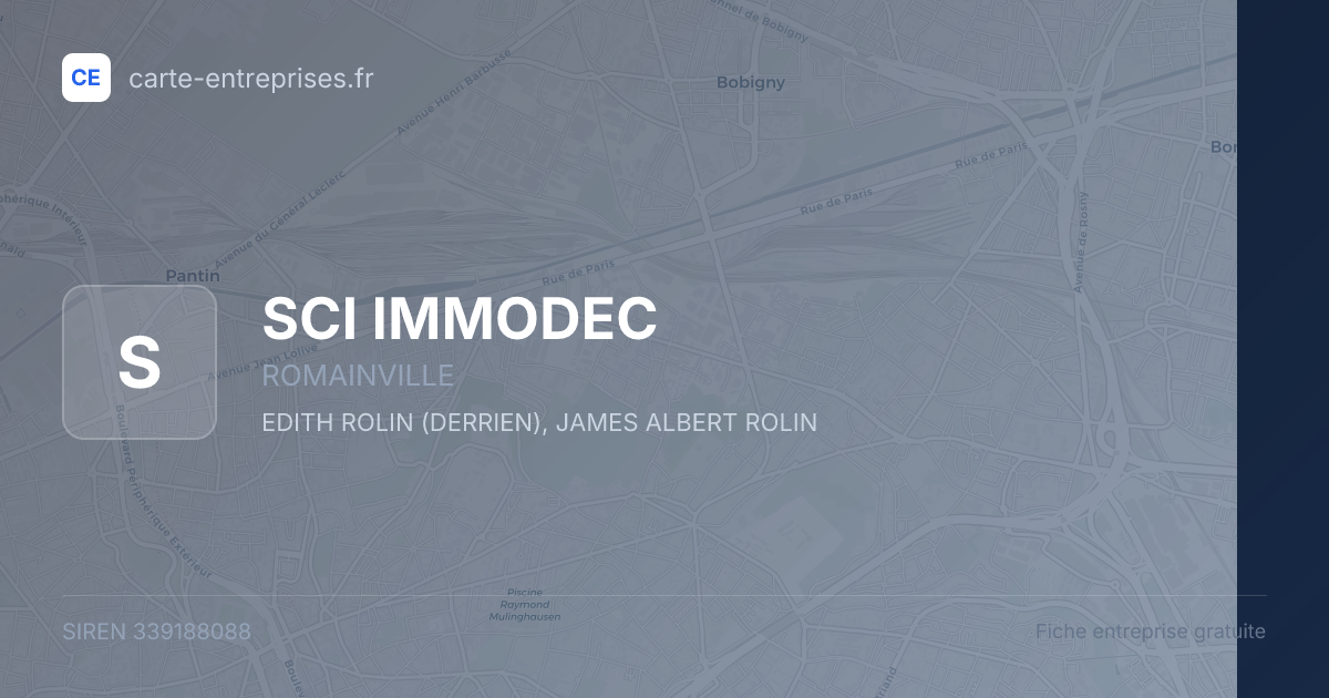 SCI IMMODEC — 339188088 — fiche entreprise