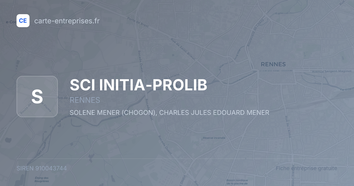 SCI INITIA-PROLIB — 910043744 — fiche entreprise