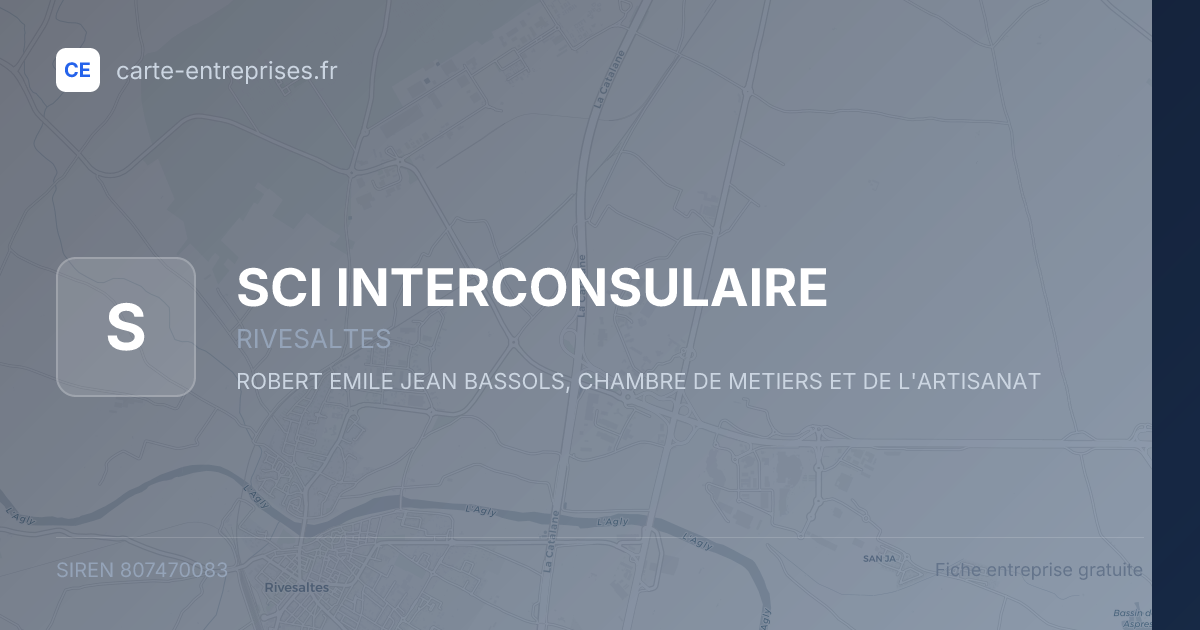 SCI INTERCONSULAIRE — 807470083 — fiche entreprise