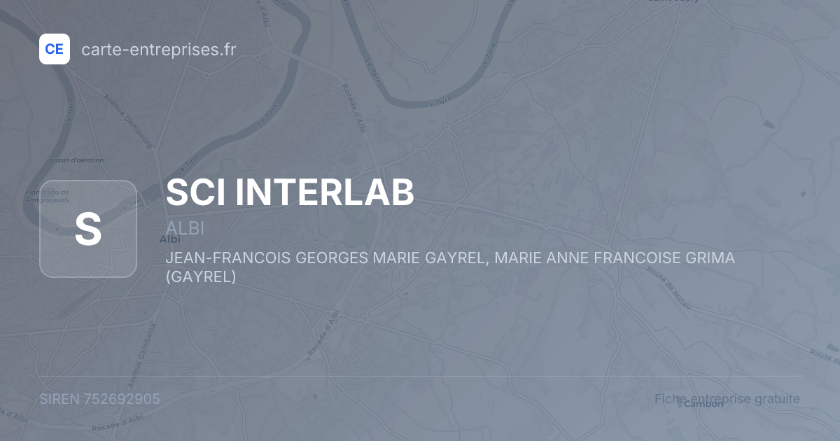 SCI INTERLAB — 752692905 — fiche entreprise