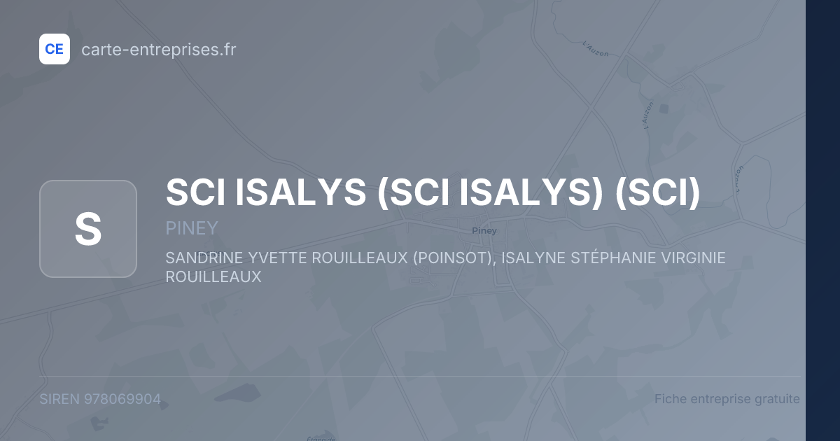 SCI ISALYS (SCI ISALYS) (SCI) — 978069904 — fiche entreprise