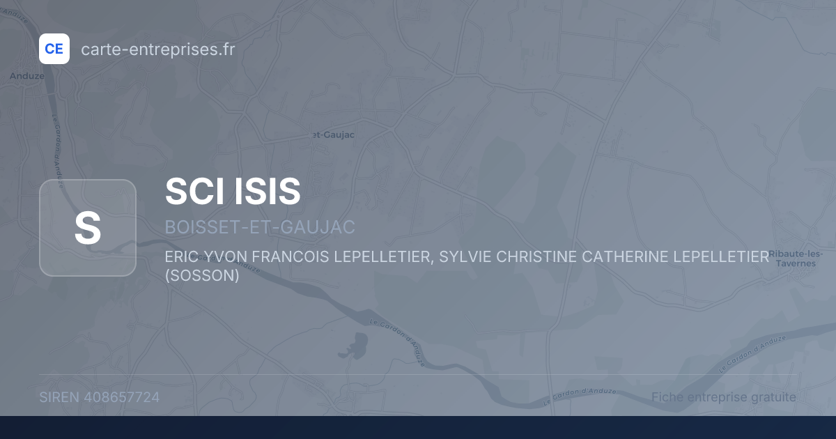 SCI ISIS — 408657724 — fiche entreprise