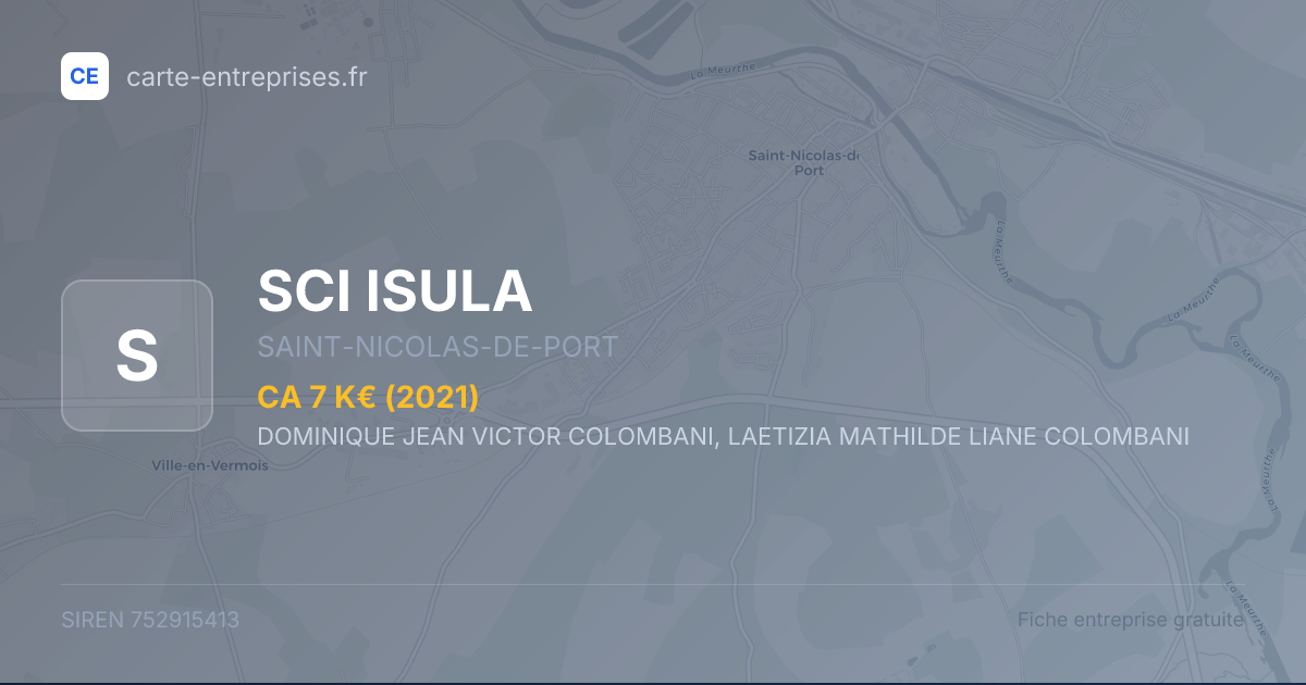 SCI ISULA — 752915413 — fiche entreprise