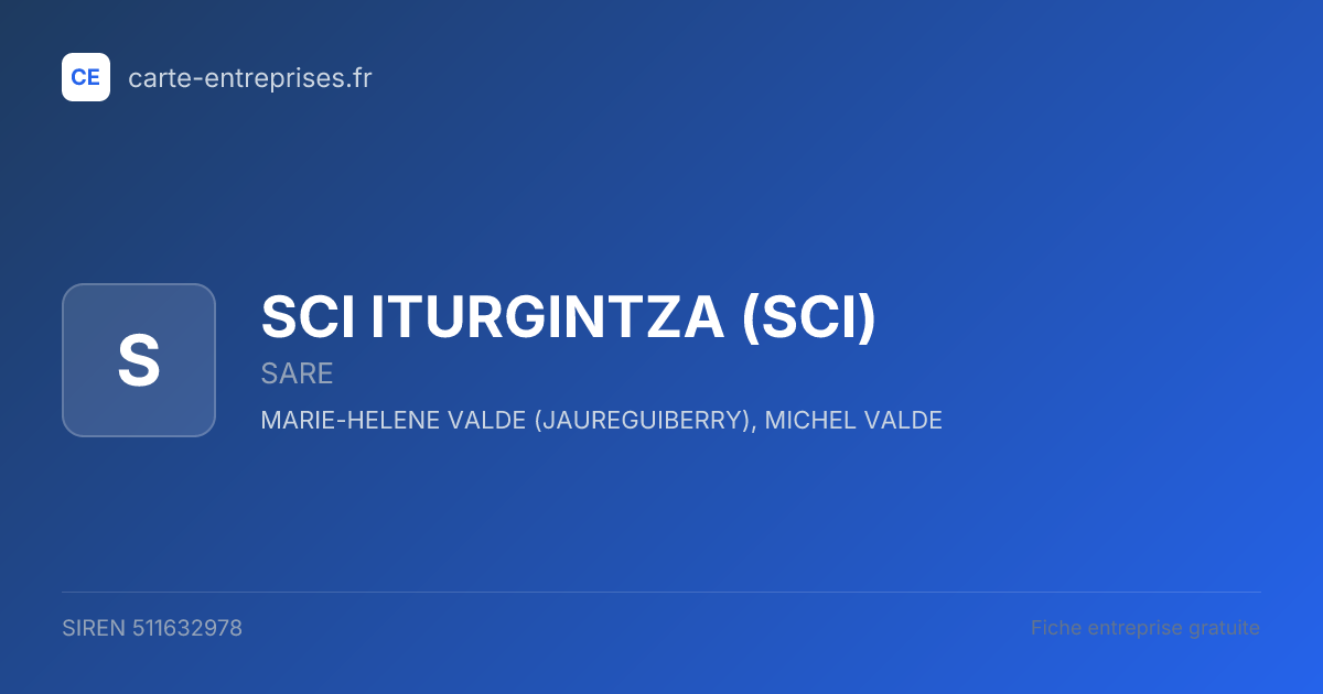 SCI ITURGINTZA (SCI) — 511632978 — fiche entreprise