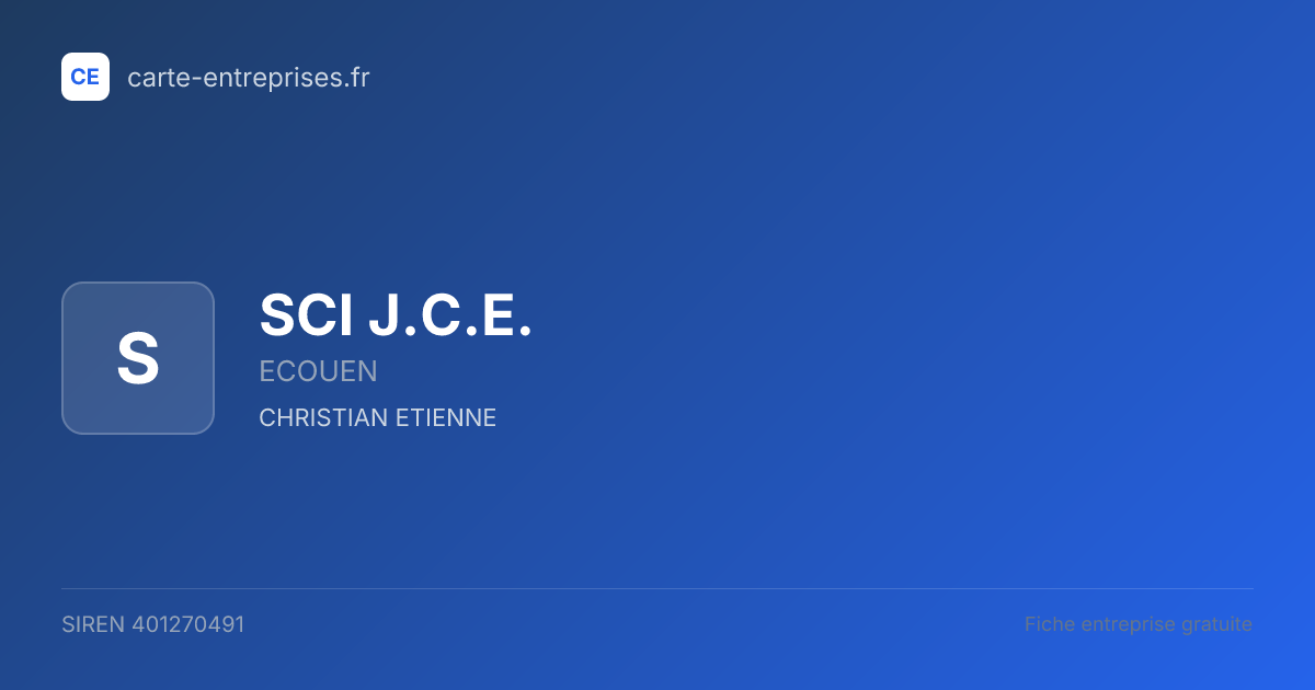 SCI J.C.E. — 401270491 — fiche entreprise