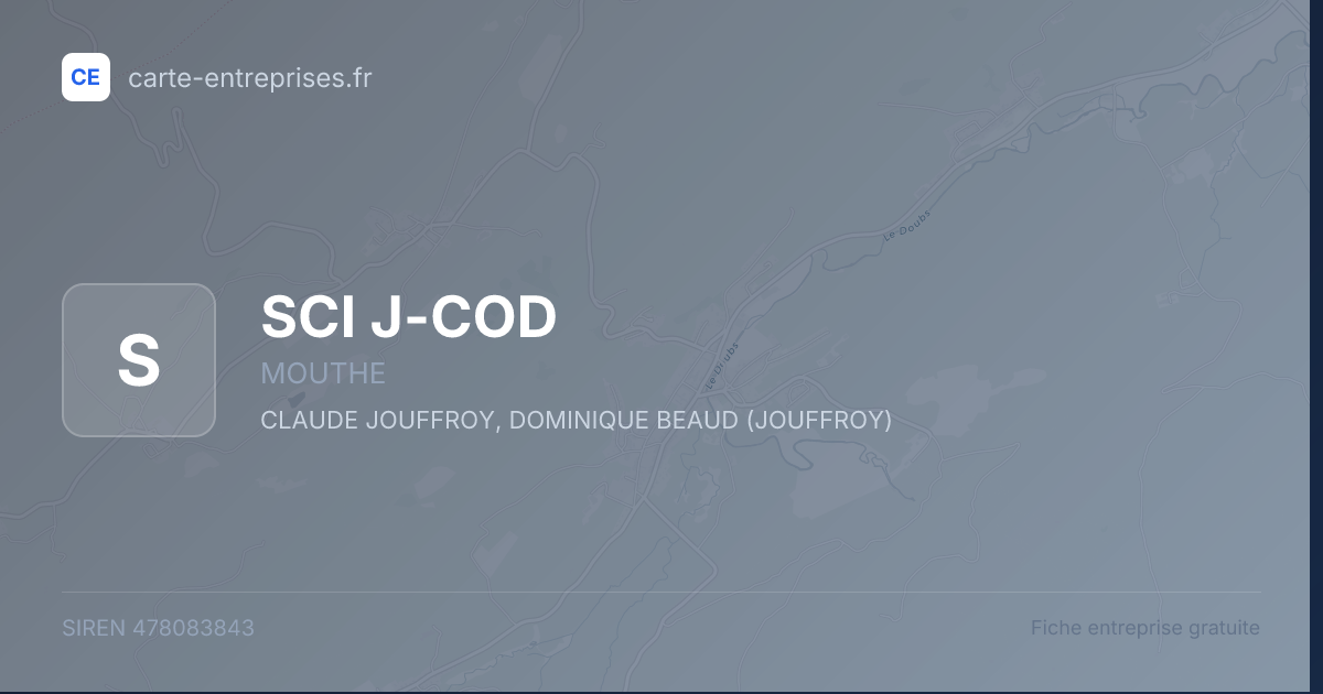 SCI J-COD — 478083843 — fiche entreprise