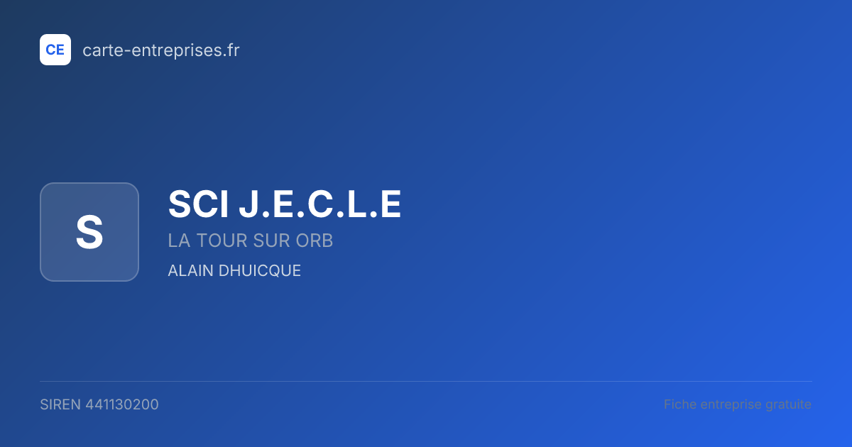 SCI J.E.C.L.E — 441130200 — fiche entreprise