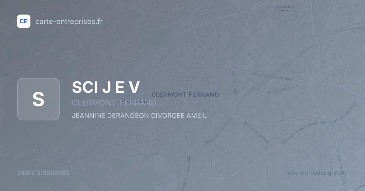 SCI J E V — 331088963 — fiche entreprise