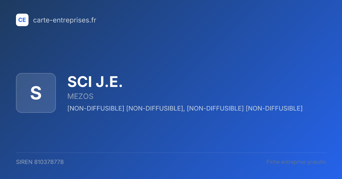 SCI J.E. — 810378778 — fiche entreprise