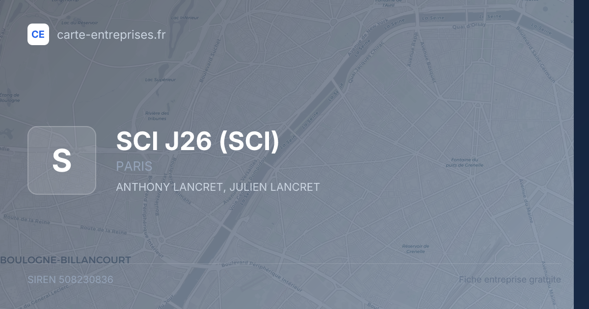 SCI J26 (SCI) — 508230836 — fiche entreprise