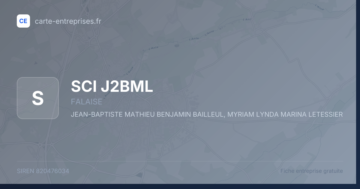SCI J2BML — 820476034 — fiche entreprise