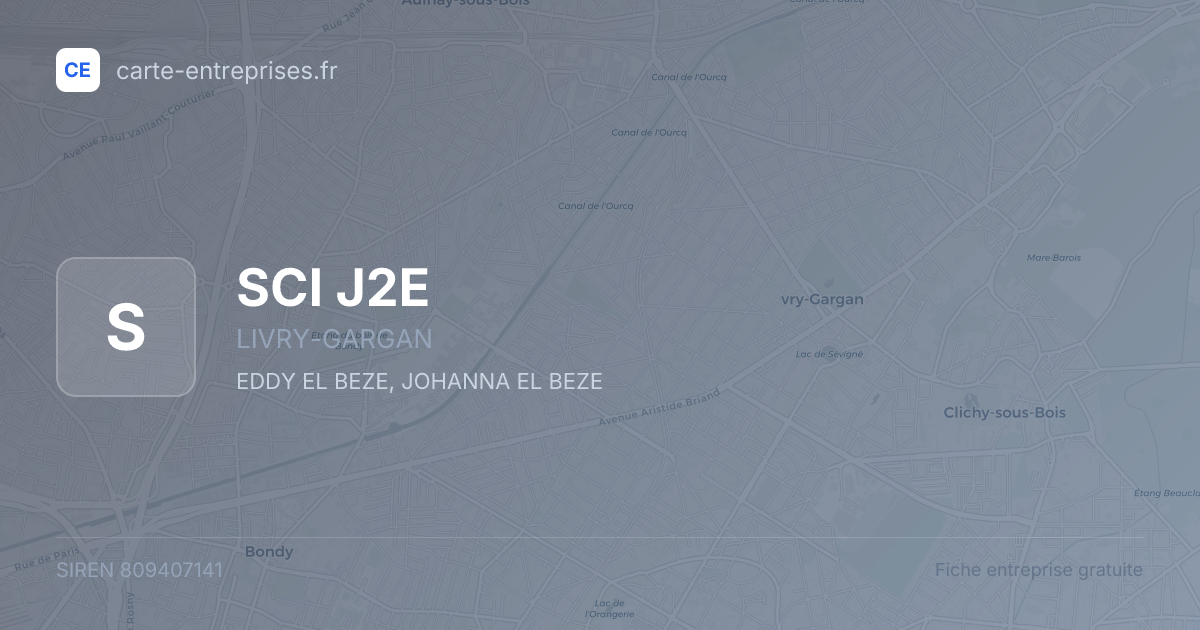 SCI J2E — 809407141 — fiche entreprise