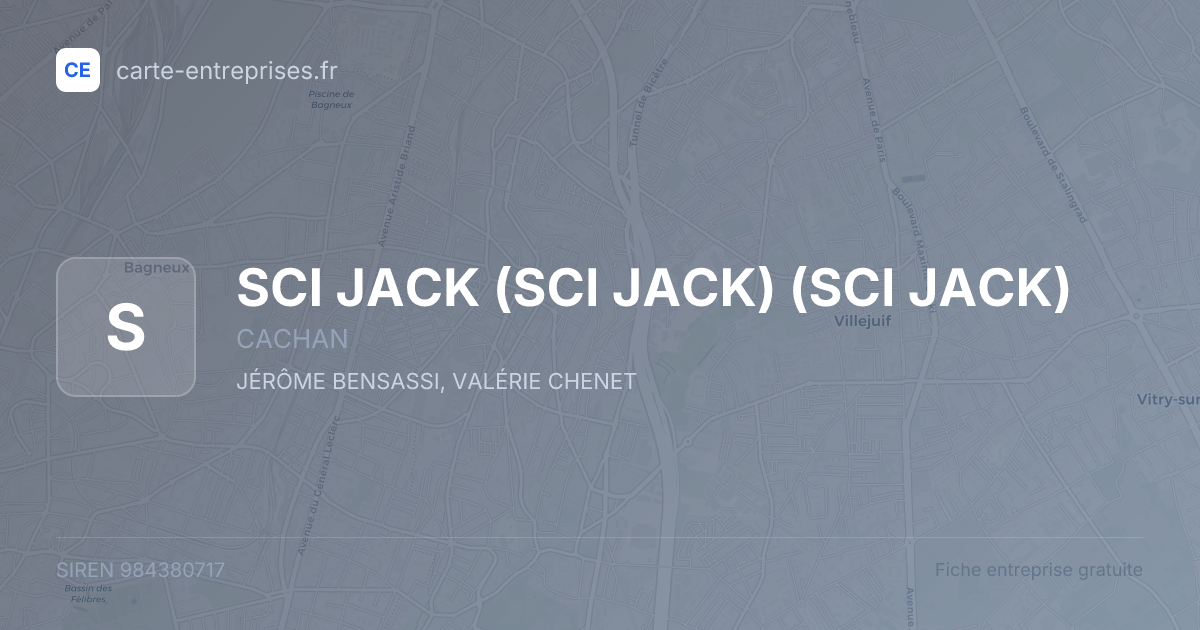 SCI JACK (SCI JACK) (SCI JACK) — 984380717 — fiche entreprise