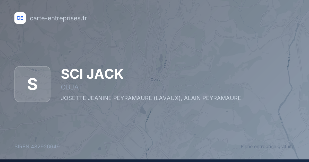 SCI JACK — 482926649 — fiche entreprise