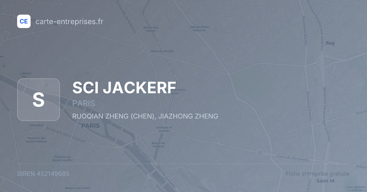 SCI JACKERF — 452149685 — fiche entreprise