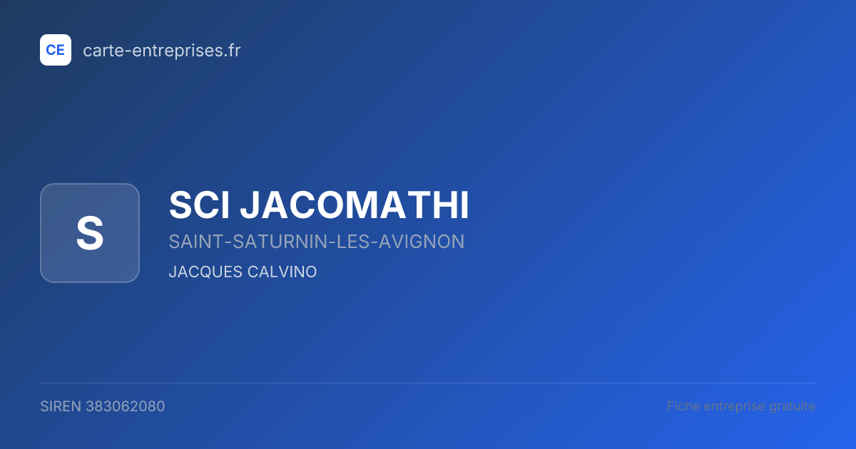 SCI JACOMATHI — 383062080 — fiche entreprise