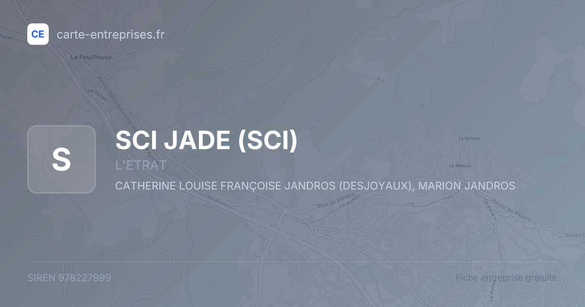 SCI JADE (SCI) — 978227999 — fiche entreprise