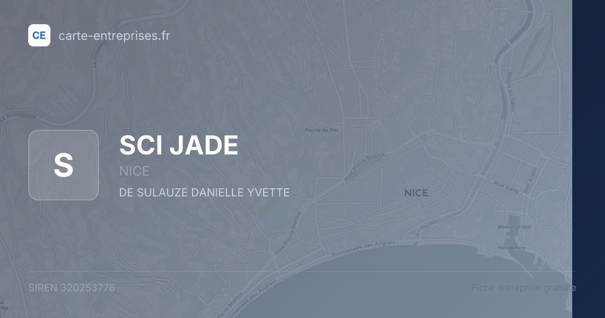 SCI JADE — 320253776 — fiche entreprise