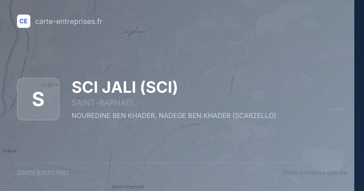 SCI JALI (SCI) — 830927661 — fiche entreprise