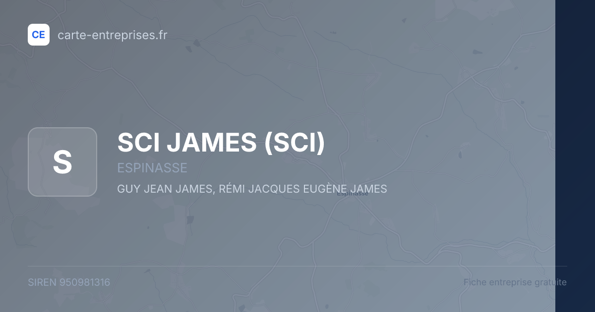 SCI JAMES (SCI) — 950981316 — fiche entreprise