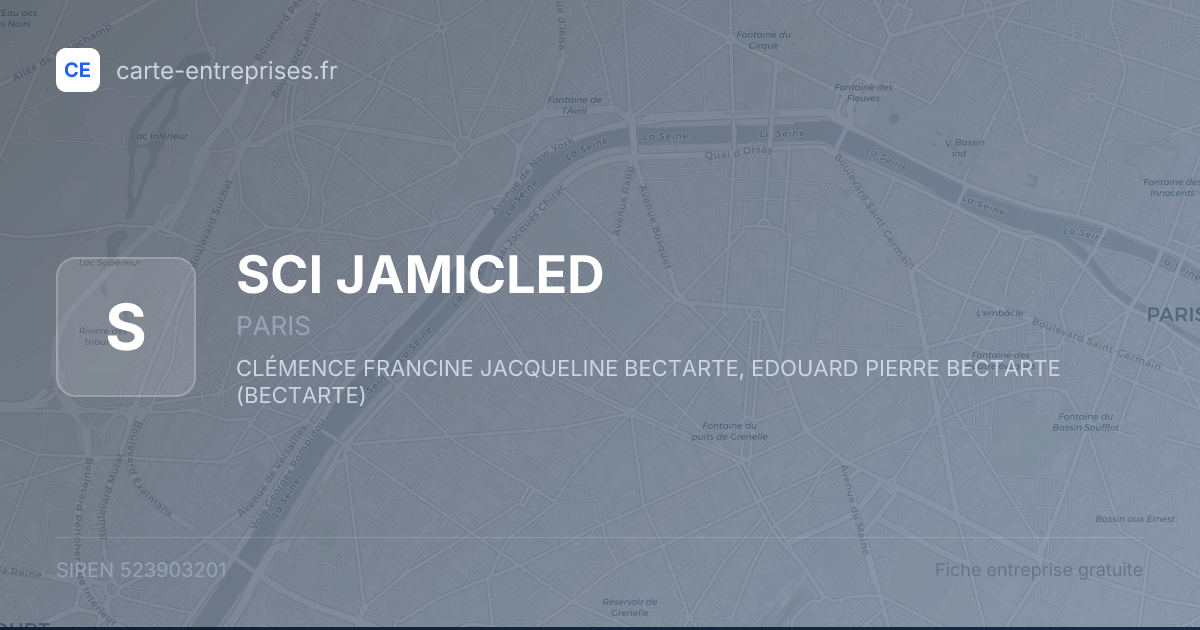 SCI JAMICLED — 523903201 — fiche entreprise