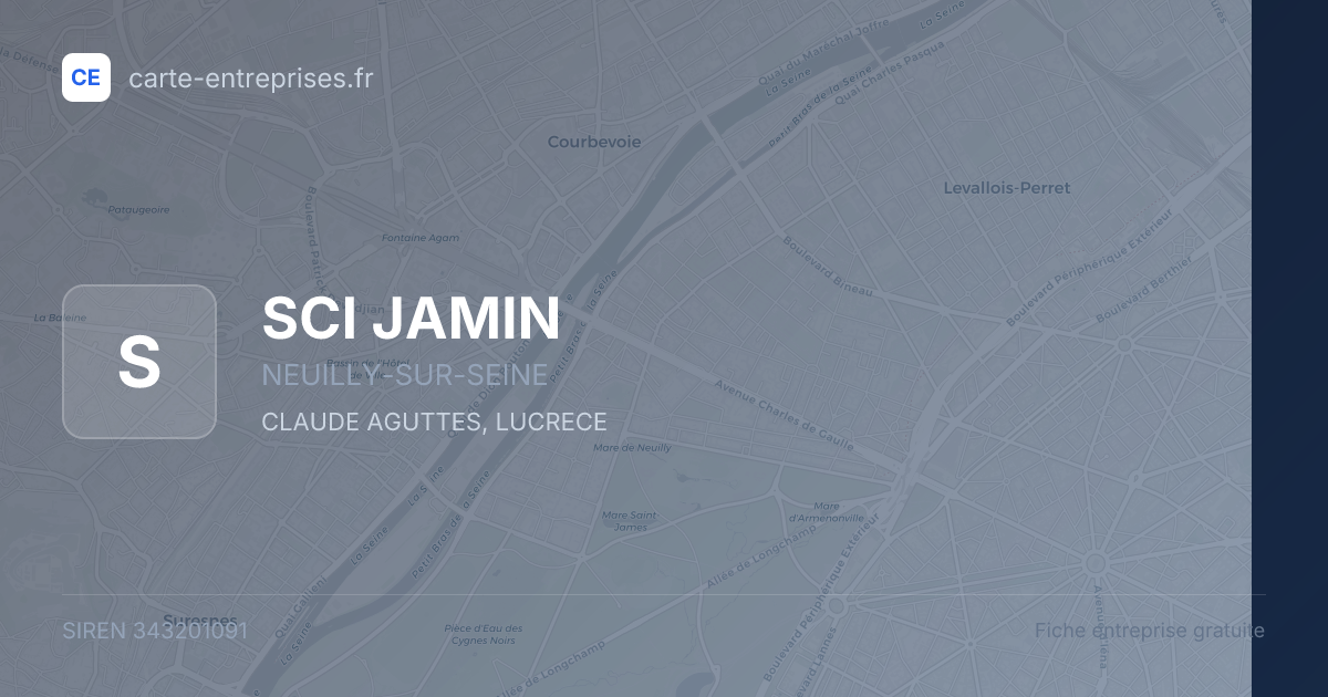 SCI JAMIN — 343201091 — fiche entreprise