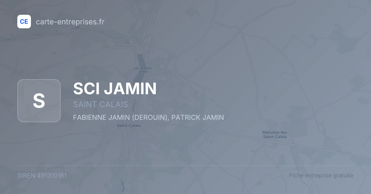 SCI JAMIN — 491310181 — fiche entreprise