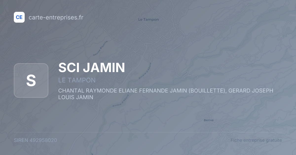 SCI JAMIN — 492958020 — fiche entreprise