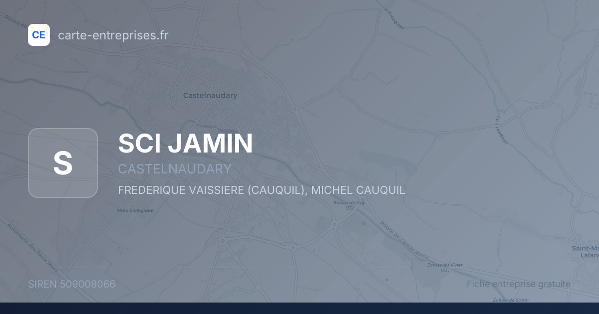 SCI JAMIN — 509008066 — fiche entreprise