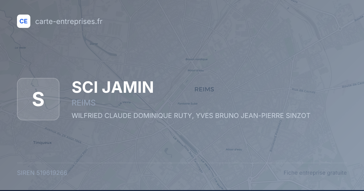 SCI JAMIN — 519619266 — fiche entreprise