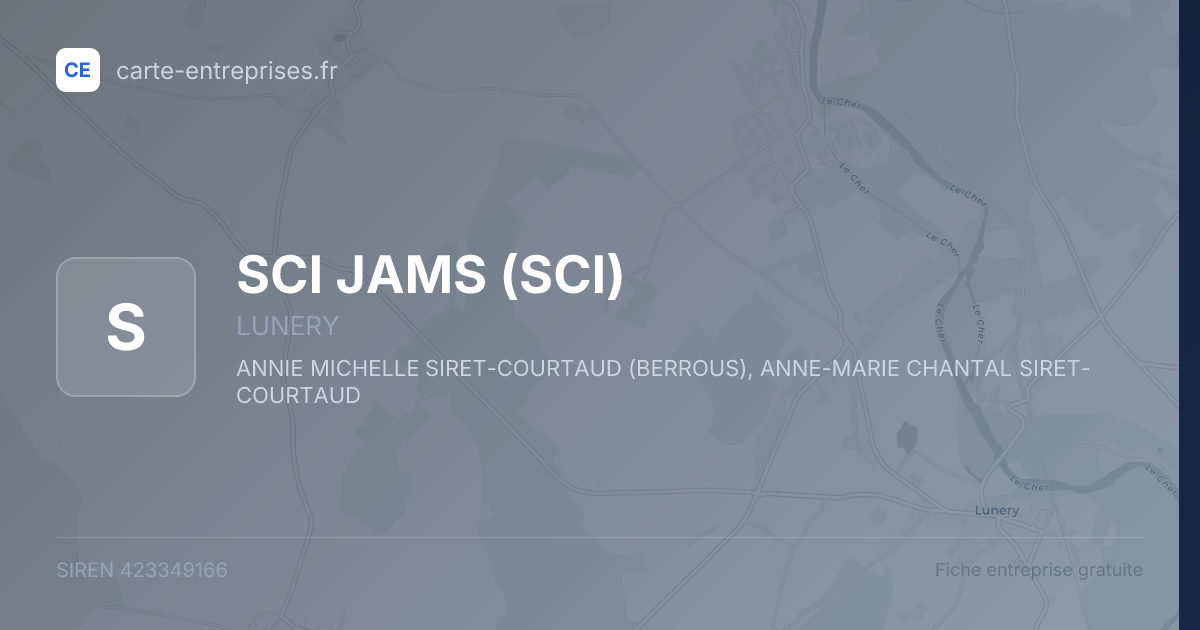 SCI JAMS (SCI) — 423349166 — fiche entreprise
