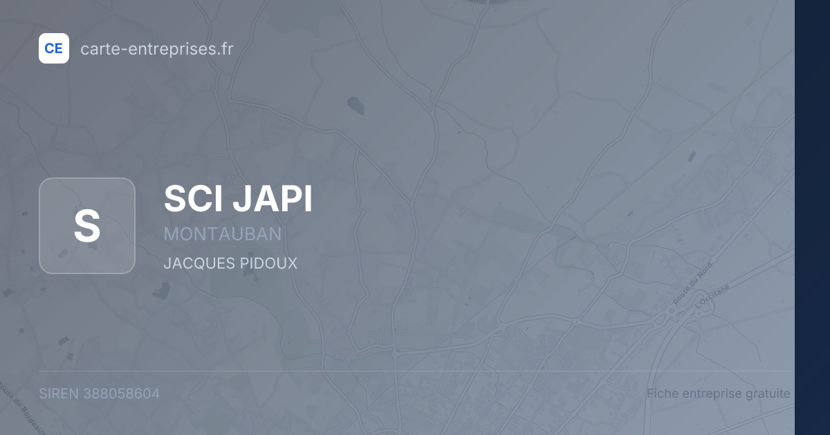 SCI JAPI — 388058604 — fiche entreprise