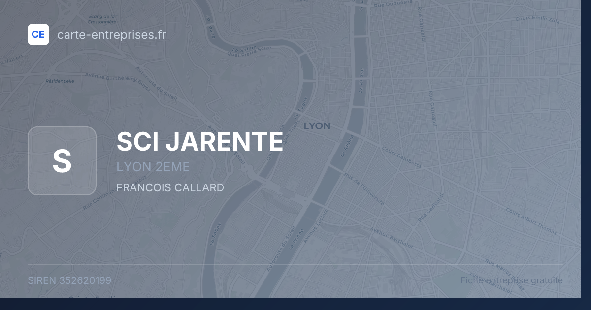 SCI JARENTE — 352620199 — fiche entreprise