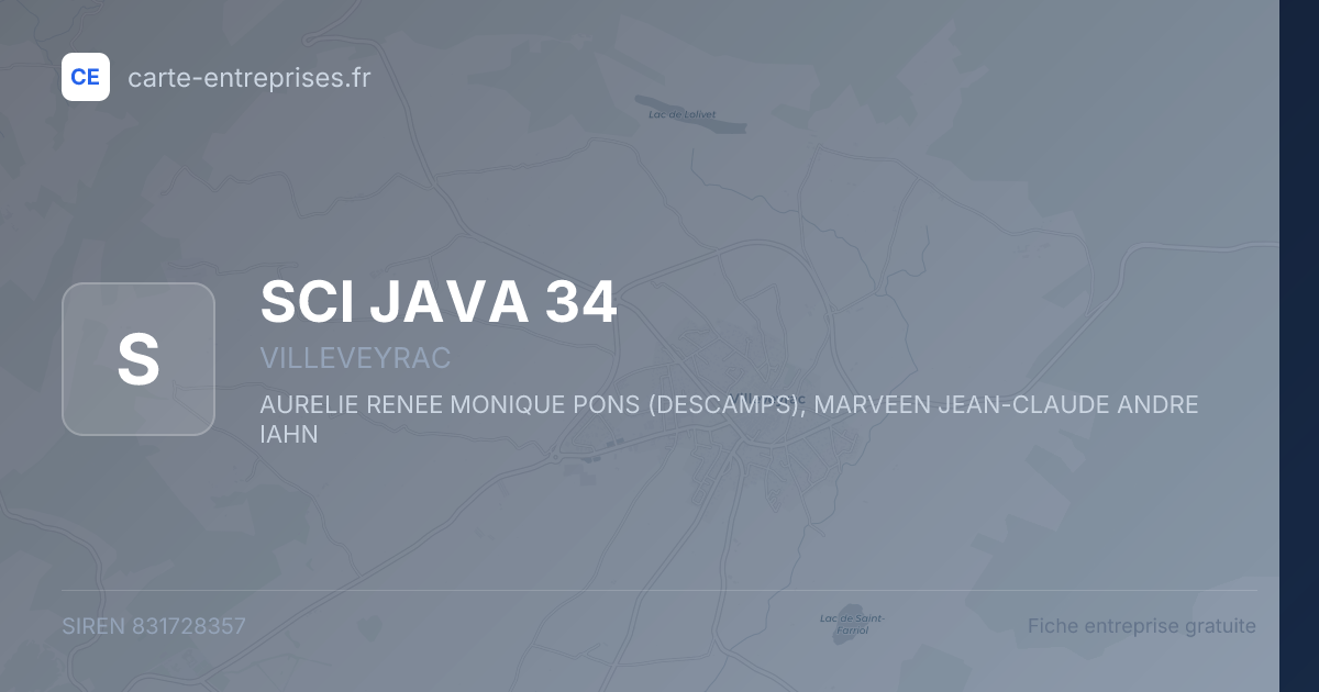 SCI JAVA 34 — 831728357 — fiche entreprise