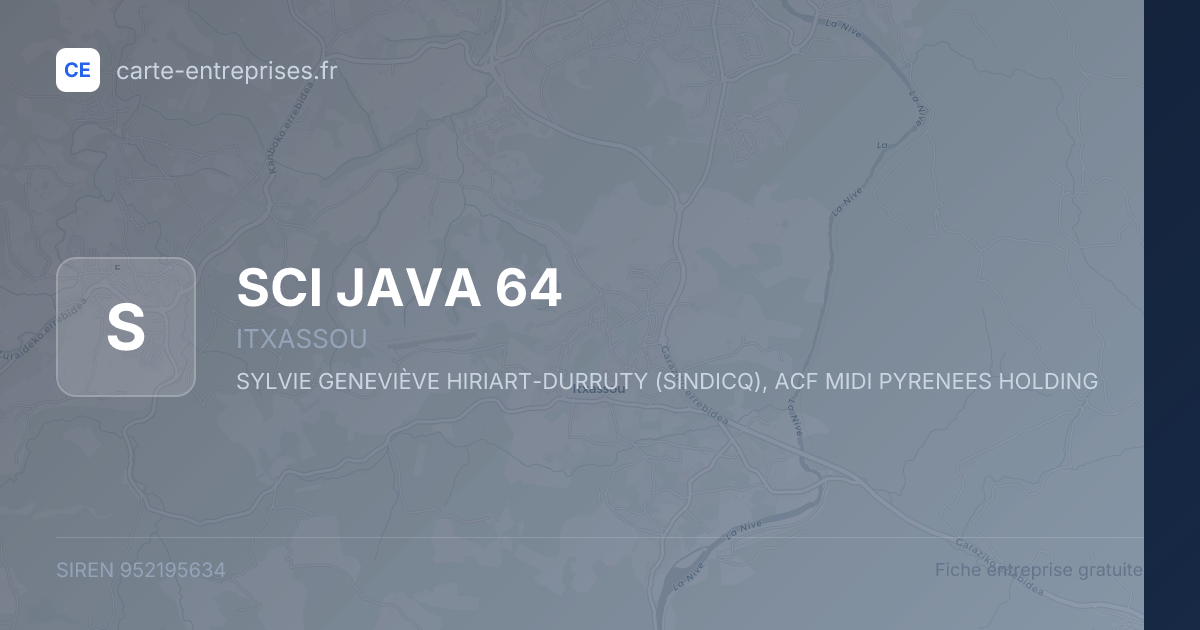 SCI JAVA 64 — 952195634 — fiche entreprise