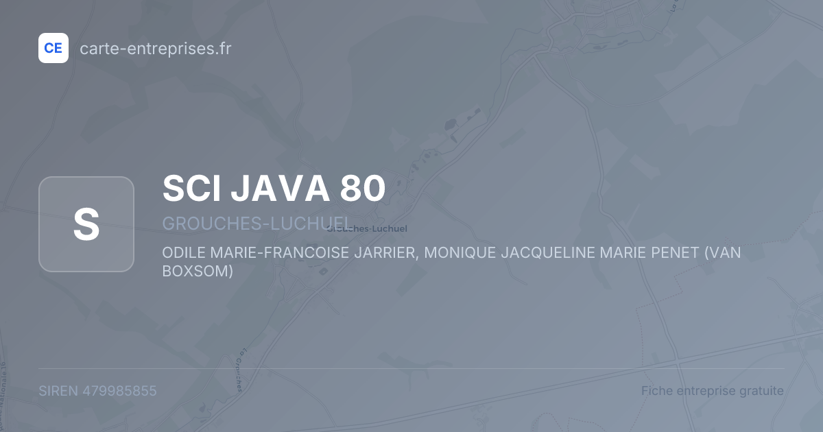 SCI JAVA 80 — 479985855 — fiche entreprise