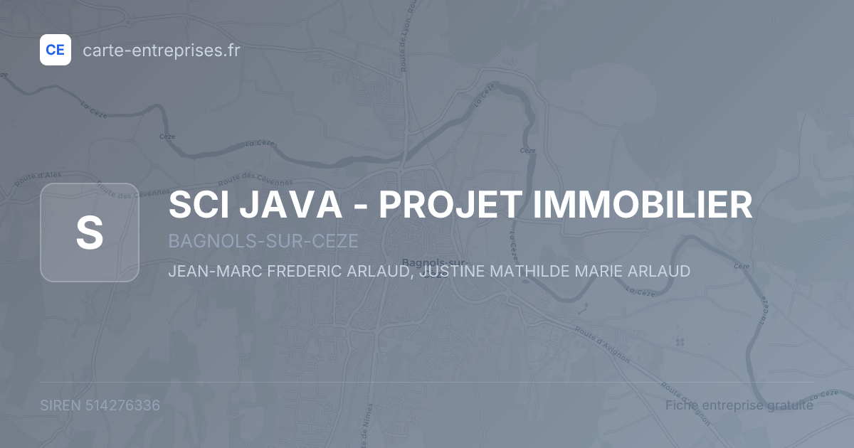 SCI JAVA - PROJET IMMOBILIER — 514276336 — fiche entreprise
