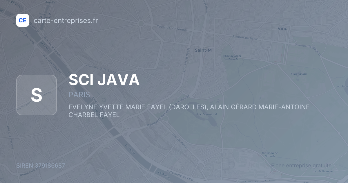 SCI JAVA — 379186687 — fiche entreprise