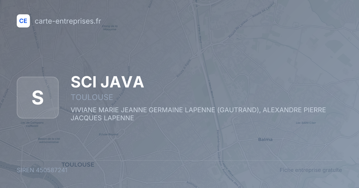 SCI JAVA — 450587241 — fiche entreprise