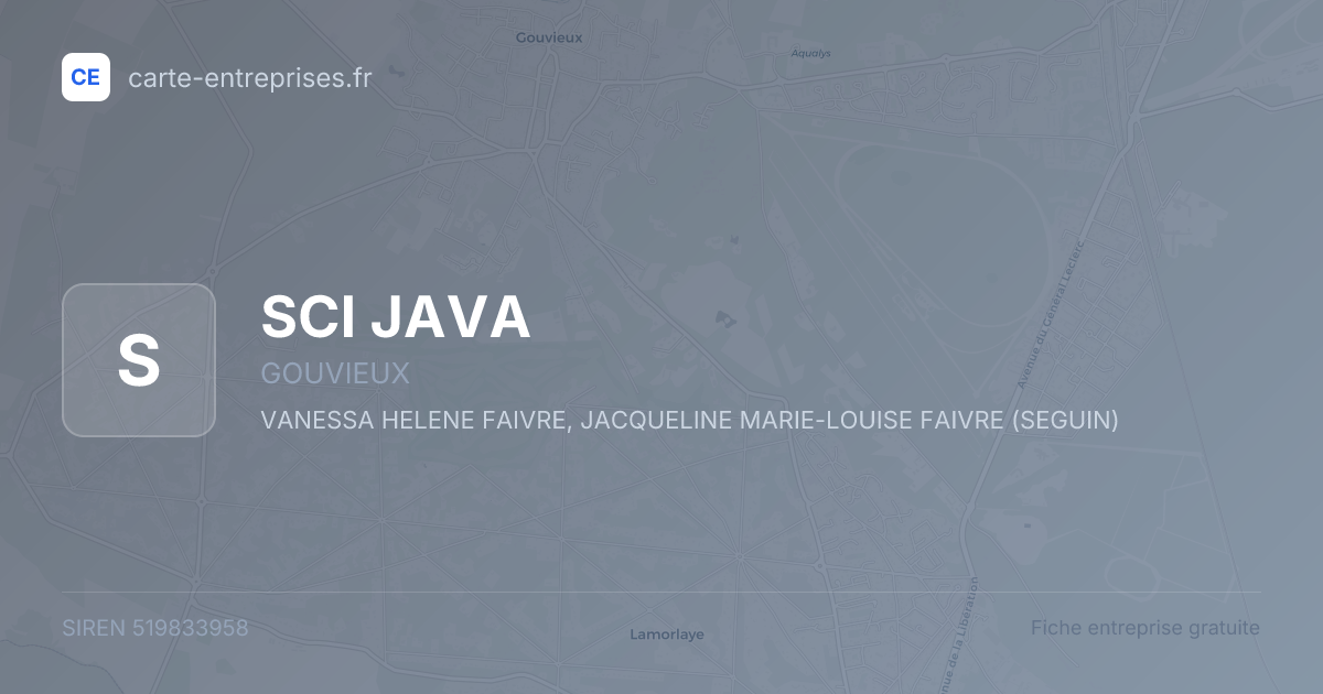 SCI JAVA — 519833958 — fiche entreprise