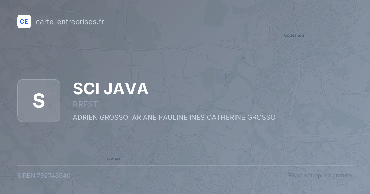 SCI JAVA — 792743940 — fiche entreprise