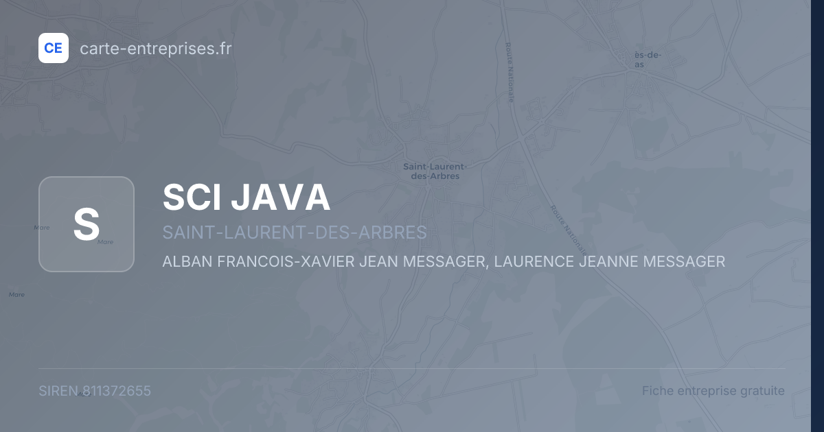 SCI JAVA — 811372655 — fiche entreprise
